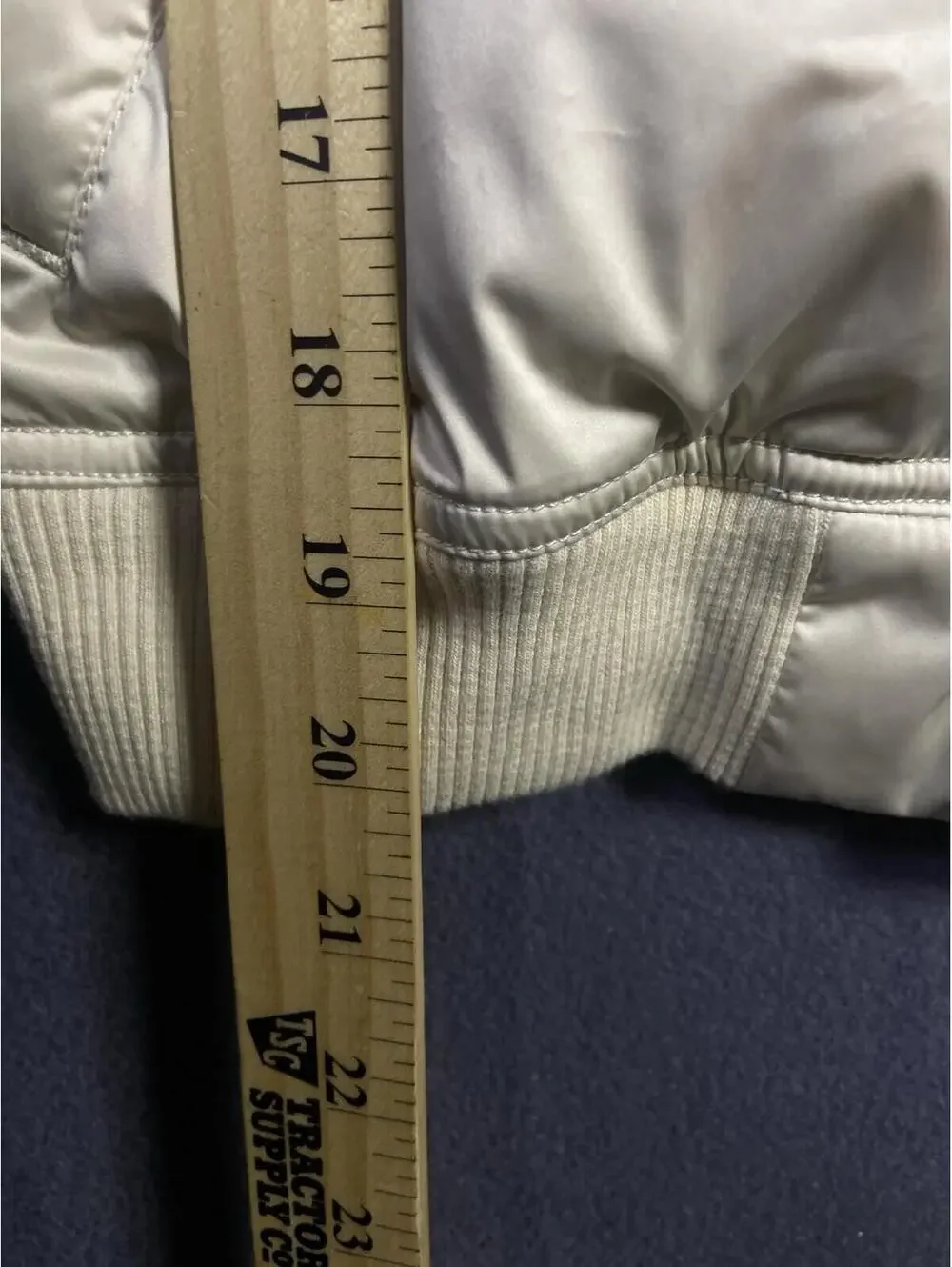 $245 Polo Ralph Lauren Girls Cortina Cream Satin Down Bomber Jacket Sz L 12-14